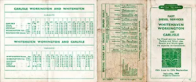 Summer 1959 Workington - Whitehaven - Carlisle timetable outside