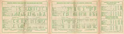 January 1960 Leicester - Birmingham timetable inside