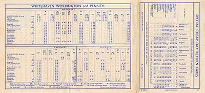 June 1961 Penrith timetable inside