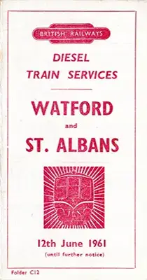 June 1961 Watford - St Albans timetable cover