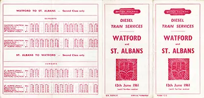 June 1961 Watford - St Albans timetable outside