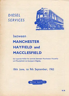 Summer 1962 Manchester - Hayfield - Macclesfield timetable cover