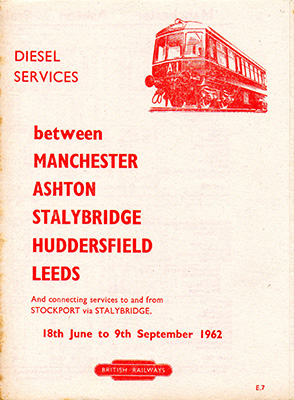 Summer 1962 Manchester - Leeds timetable cover