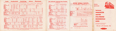 Summer 1962 Manchester - Leeds timetable outside