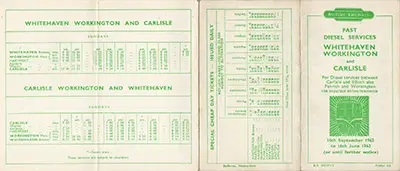September 1962 Workington - Whitehaven - Carlisle timetable outside