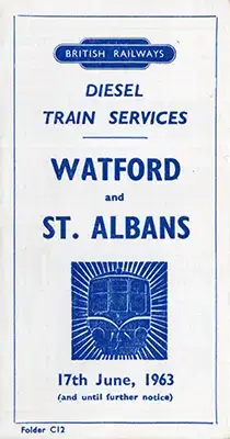 June 1963 Watford - St Albans timetable cover