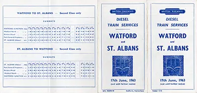 June 1963 Watford - St Albans timetable outside