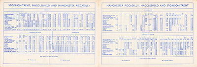 September 1963 Manchester - Stoke-on-Trent timetable inside