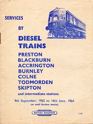 September 1963 Preston - Todmorden - Skipton timetable cover