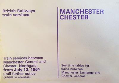 July 1964 Manchester - Chester timetable cover