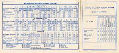 June 1965 Nottingham - Derby timetable inside