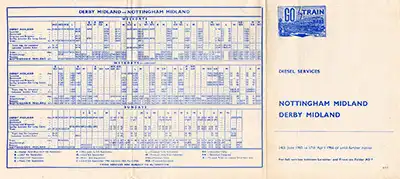 June 1965 Nottingham - Derby timetable outside