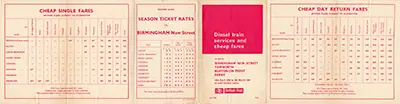 April 1966 Birmingham - Derby timetable outside