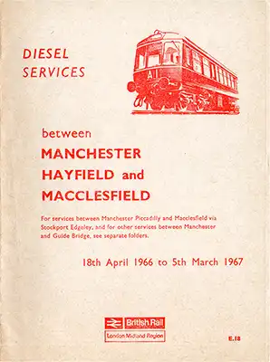 Front of April 1966 Manchester - Hayfield - Macclesfield timetable