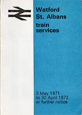 May 1971 Watford - St Albans timetable cover