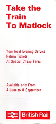 Summer 1979 Matlock - Derby evening service timetable cover