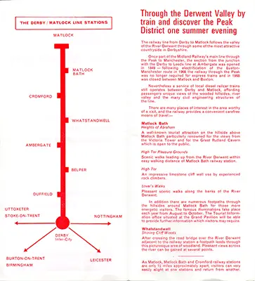 Summer 1979 Matlock - Derby evening service timetable inside