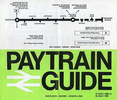 May 1980 Matlock - Derby - Sinfin timetable outside