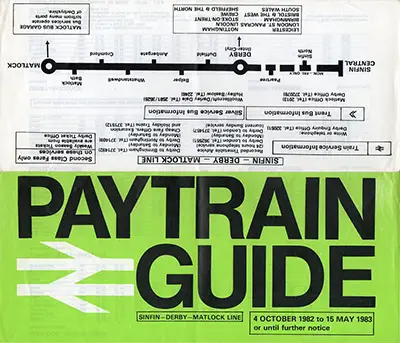 October 1982 Sinfin - Derby - Matlock timetable outside