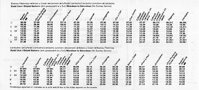 May 1980 Llandudno timetable inside
