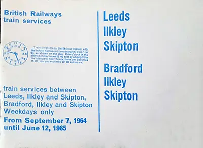 September 1964 Leeds - Ilkley - Skipton timetable cover