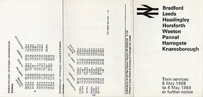 May 1975 Leeds - Harrogate - York timetable outside