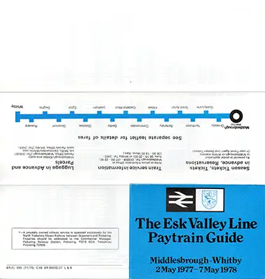 May 1977 Middlesbrough - Whitby timetable outside