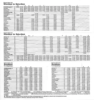 May 1979 Middlesbrough - Whitby timetable inside