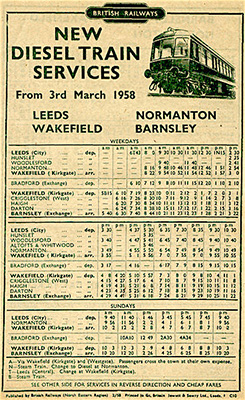 Leeds-Barnsley timetable