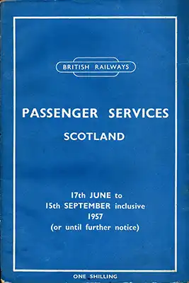 Passenger Services Scotland September 1961 timetable cover