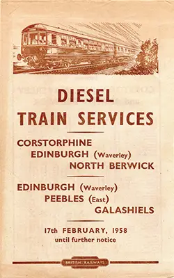 North Berwick and Galashiels February 1958 timetable