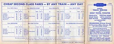 Edinburgh Princes St - Leith North November 1959 timetable outside