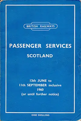 Passenger Services Scotland September 1961 timetable cover