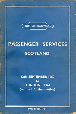 Passenger Services Scotland September 1961 timetable cover