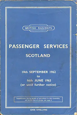 Passenger Services Scotland September 1961 timetable cover