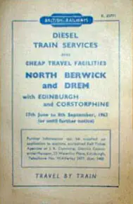 North Berwick - Edinburgh June 1963 timetable