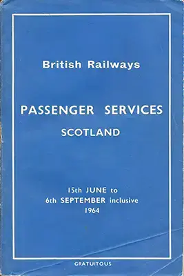 Passenger Services Scotland September 1961 timetable cover