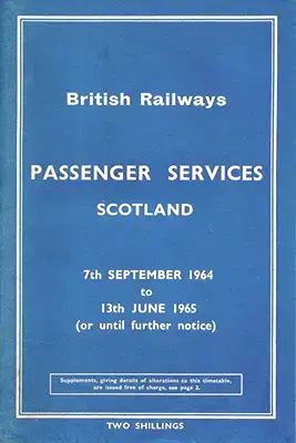 Passenger Services Scotland September 1961 timetable cover