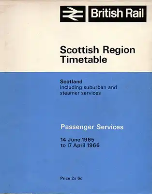Cover of June 1965 Passenger Services Scotland timetable