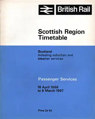 Cover of April 1966 Passenger Services Scotland timetable