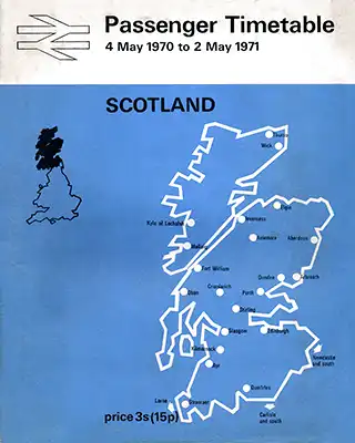 Passenger Services Scotland May 1970 timetable cover