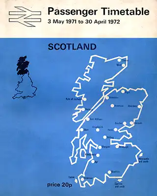 Passenger Services Scotland May 1971 timetable cover