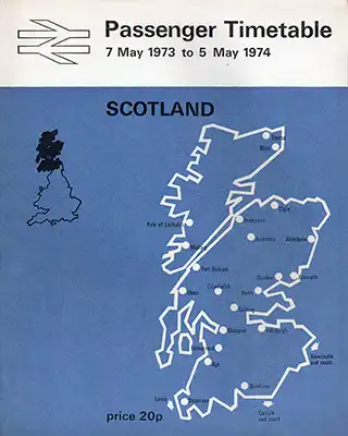 Passenger Services Scotland May 1973 timetable cover