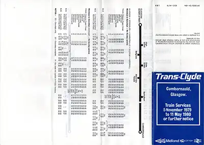 November 1979 Cumbernauld - Glasgow timetable outside