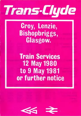 May 1980 Edinburgh - Dunblane - Glasgow timetable front