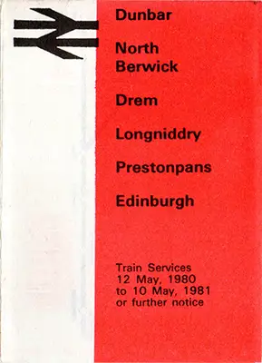 Front of May 1980 Edinburgh - North Berwick timetable