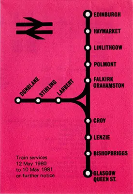 May 1980 Edinburgh - Dunblane - Glasgow timetable front