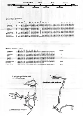 May 1980 Glasgow - East Kilbride timetable inside