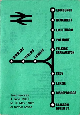 June 1981 Edinburgh - Dunblane - Glasgow timetable front