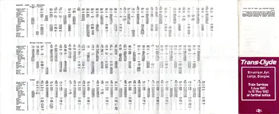 June 1981 Stranraer - Ayr - Largs - Glasgow timetable outside